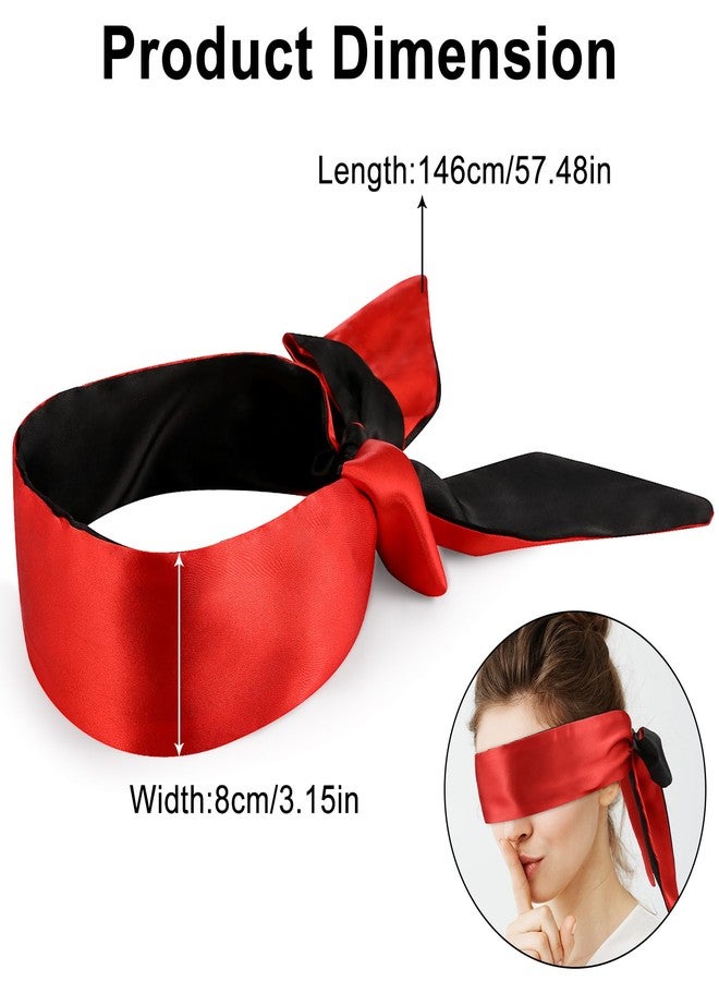 VZZNN 4 Pcs Satin Eye Mask for Sleeping 146cm Adjustable Eye Masks for Sleep Silk Blindfold for Adults Couples Couples Travel Nap Meditation Valentine GiftMulticolor Blindfold - Image 5